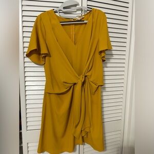 Entro Mustard Tie Dress